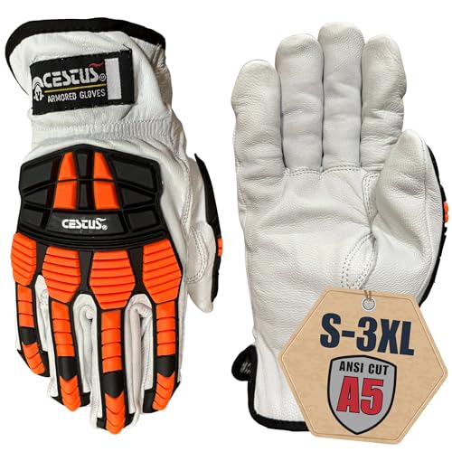 Cestus 3219 Goatskin Impact Gloves ANSI A5 Medium