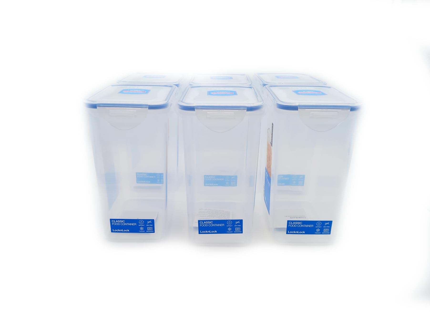 6 x Schloss & LOCK Rechteckige Frischhaltedose 1,8 lt Hochschrank HPL813