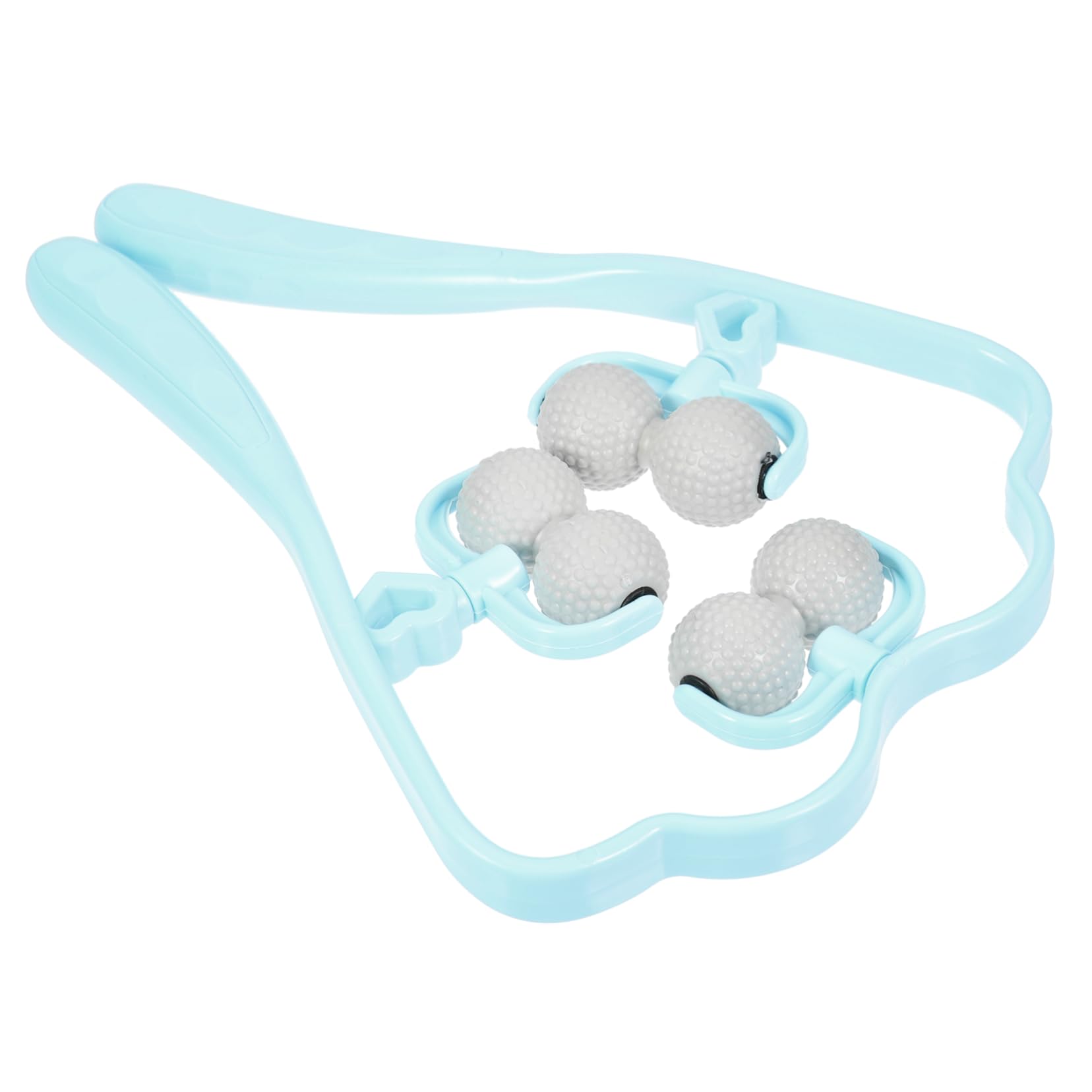 Masajeador Manual de Cuello y Espalda 6 Bolas Azul, Dispositivo Portátil para Masaje Muscular Profundo, Alivio Cervical en Casa y Viaje, Accesorio Ergonómico para Bienestar