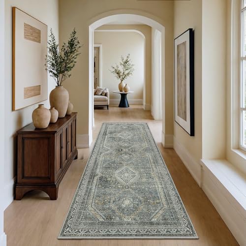 GENIMO 2x10 Non Slip Hallway Runner Rug, Machine Washable, Thin & Low Pile Lightweight for Kitchen, Laundry, Entryway, Bedroom & Living Room