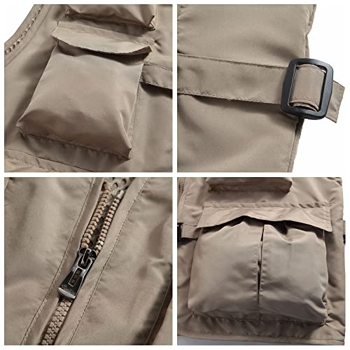 Colete de pesca respirável unissex Liesezhe, colete de vários bolsos para fotografia, viagem, caça,