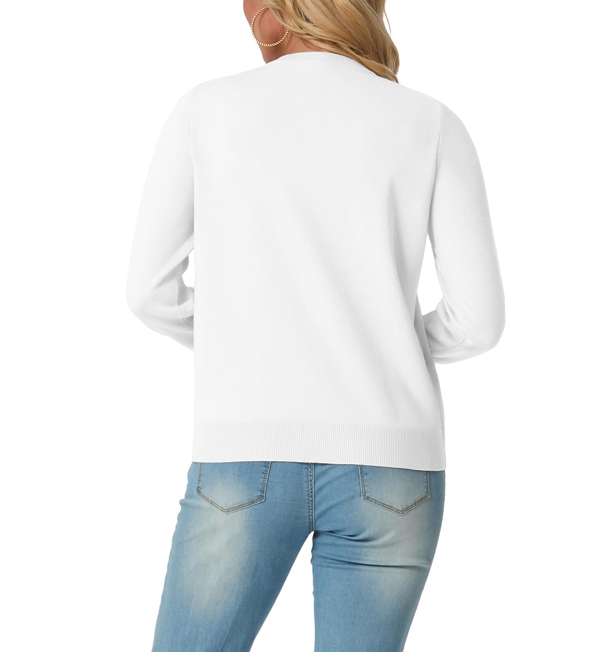 GRECERELLE Strickjacke Damen Sommer Leichte Langarm Cardigan Dünne Elegant Rundhals Strickjacken Casual Strickweste Klassisch Strickmantel mit Knöpfen
