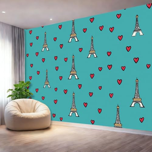 Papel Tapiz Fotográfico Dibujos Animados Arquitectura De La Ciudad Papel Pintado Murales Póster Verde Fotográfico Para Dormitorio Salón Tv Pared 250 x 175 cm