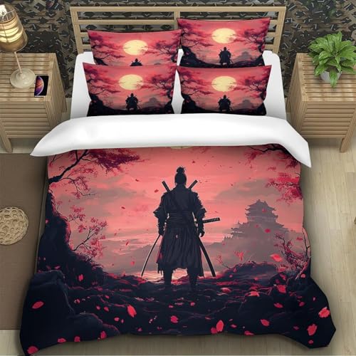 Housse de couette samouraï avec zip caché pour literie sans pli