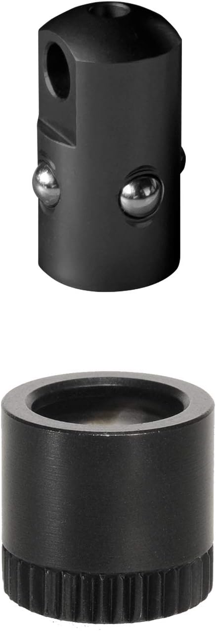 HALDER Unisex - Adult Push & Go Stud Adapter + Socket, Diameter 9.5 x 1 mm, Black, with Socket for Mounting in Wood Rotatable, 9.5 mm