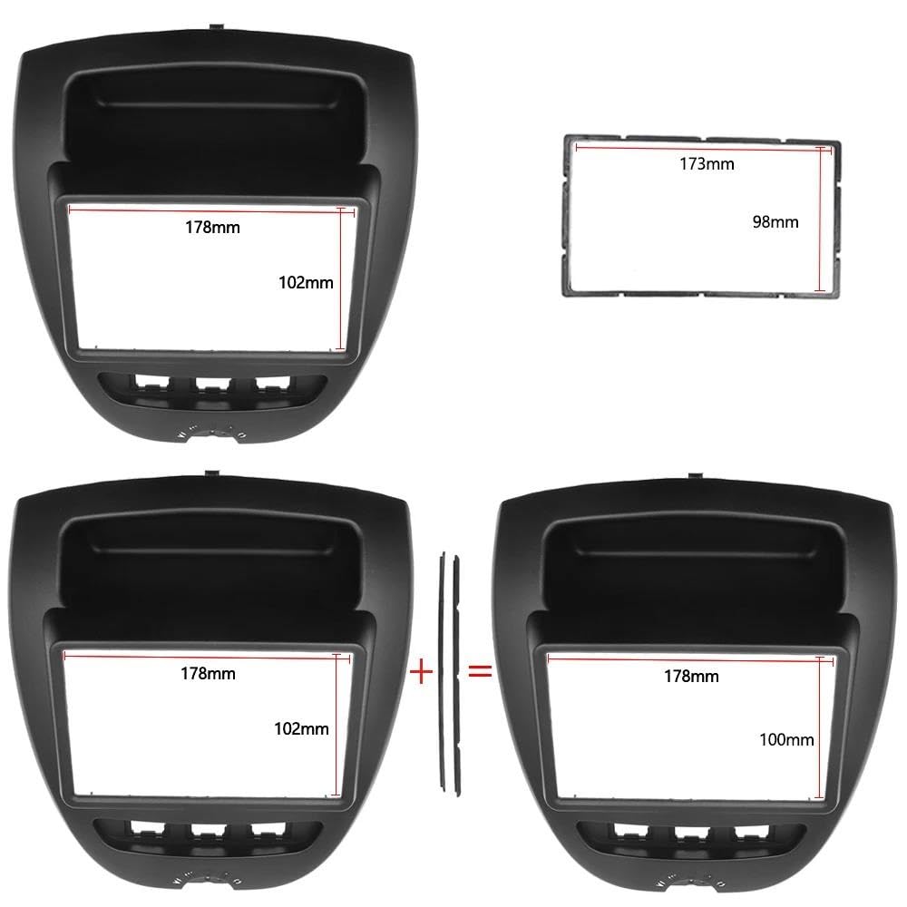 Cadre de façade d'autoradio Cadre De Radio DVD De Voiture 7 Pouces Double 2 Din Pour Toyota Pour Aygo 2005-2014 Kit De Tableau Bord Fascia Couverture Stéréo De Panneau Radio Autoradio tableau de bord