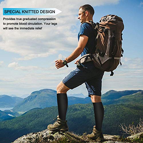Image of Sooverki Compression Socks for Women & Men 6 Pairs is Best Supportive Knee High Stockings for Circulation, Travel, Nurses