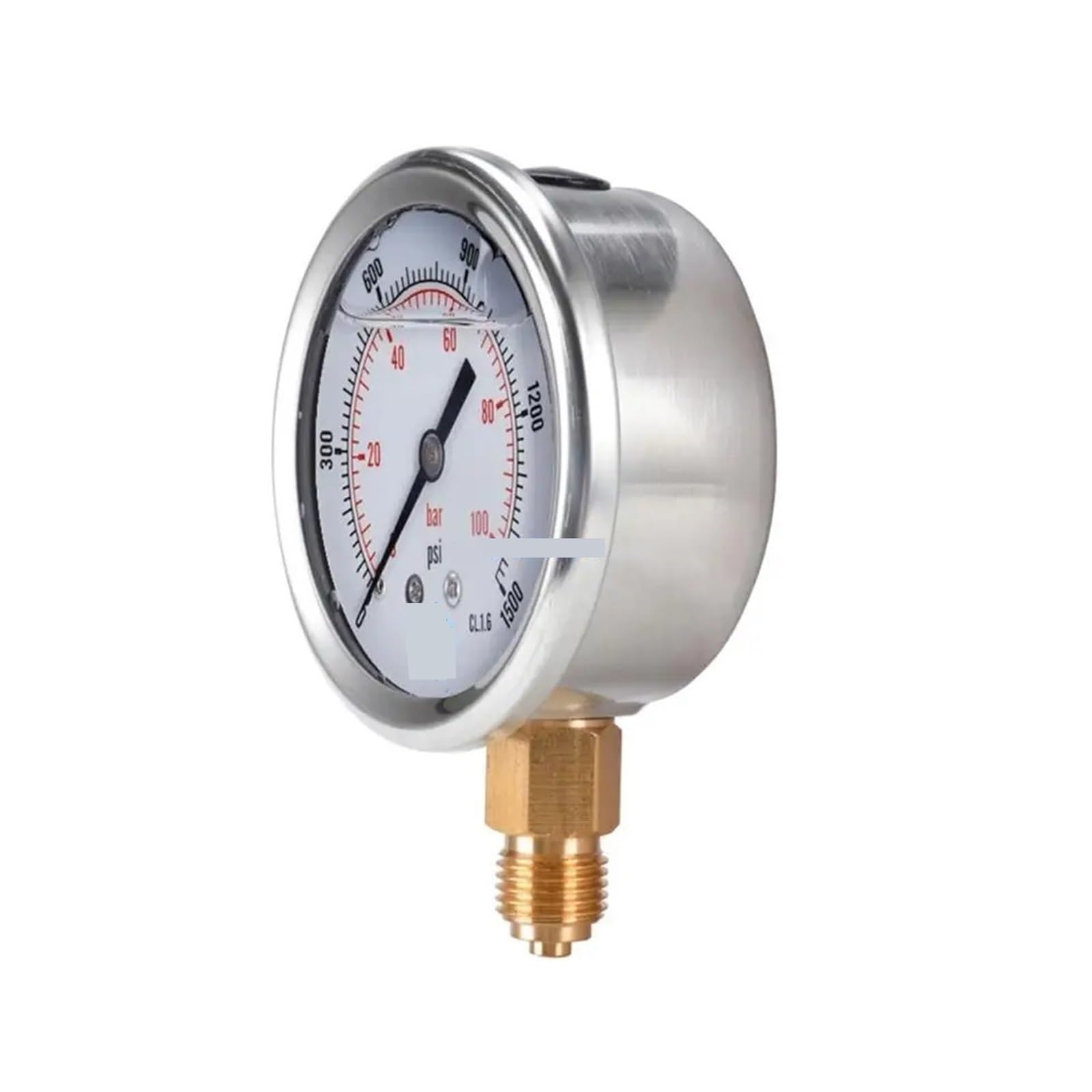Ciśnieniomierz, Wskaźnik gazu, wody, powietrza, oleju ze stali nierdzewnej 0-100 barów 0-1500 PSI 1/4'' BSP na