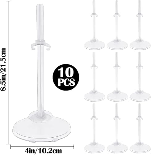 Miniatura 2 de 10 Pcs Doll Stand Transparent Doll Display Holder Action Figure Display Rack Doll Model Support Frame Accessories