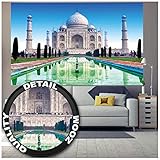 GREAT ART Photo Wallpaper – Taj Mahal – Picture Decoration World Wonder Architectural Monument Royal Tomb Culture in India Mosque Garden Image Decor Wall Mural (82.7x55.1in - 210x140cm)