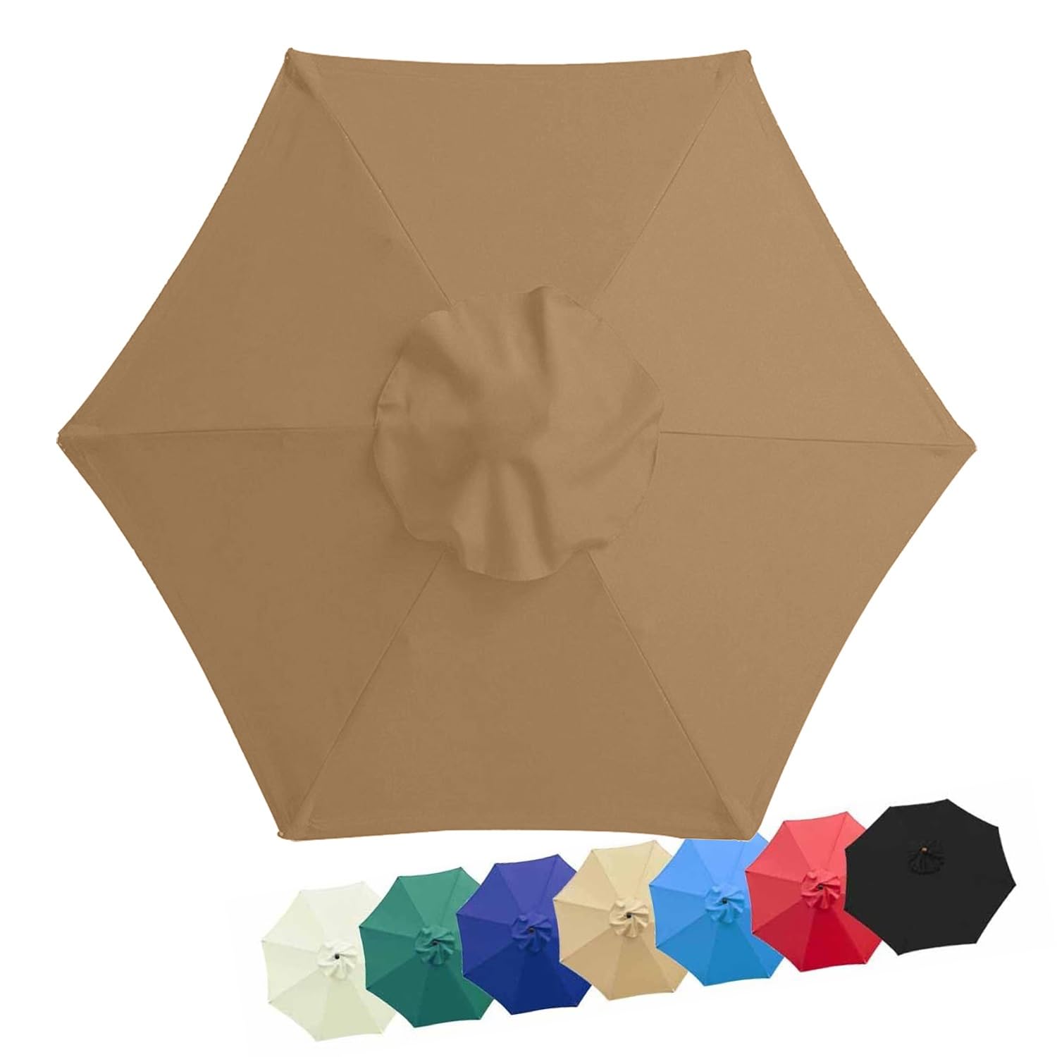 Ersatz-Sonnenschirm-Überdachung – 2.0m/2.7m/3.0m, 6 Oder 8 Rippen, Polyester | Wasserdicht, UV-Schutz, Nur Baldachin