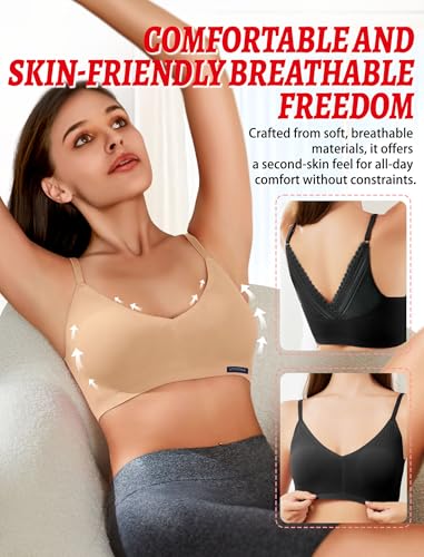 Image of Livona Lace Bralette for Women - Comfort Sports Bra Wireless Padded Bralette with Support Workout Tops Cami Crop S-XXL