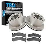 TRQ Dually Rear Brake Rotor & Ceramic Metallic Pad Set for 03-10 Express Savana Van