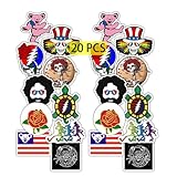 Babymiu Cartoon Bear Rock Band Stickers(20 Pcs,Large Size) Punk Band Vinyl Decals Gifts Party Supplies for Water Bottles Skateboard Luggage Scrapbook Kids Teens Adult