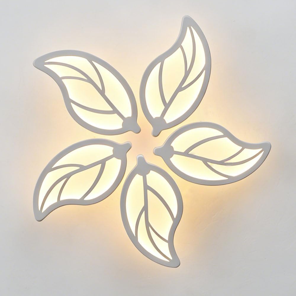Semi Flush Mount Ceiling Light Fixture 19" LED Close to Ceiling Light, Modern Flower Ceiling Light for Kitchen, Living Room, Bedroom or Bathroom
