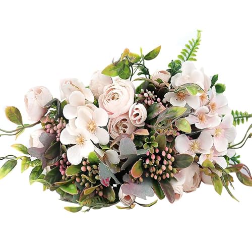 DXLing 3 Stück Künstliche Balkonpflanzen Rosa Seidenblume Kamelie Pflanze...