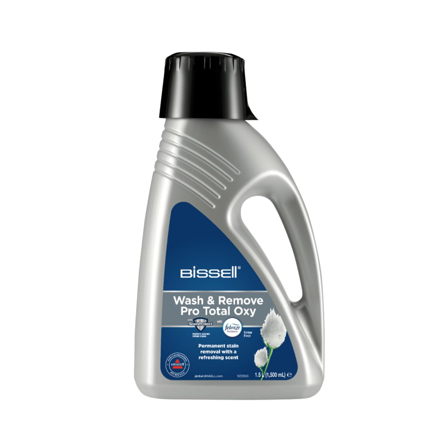 BISSELLWash & Remove Pro Total, with Febreze, Oxy Boost, Stain Protect, Permanent Stain Remover, Upholstery Shampoo for Use with All Leading Upright Carpet Cleaners, 1.5 L, 2212E
