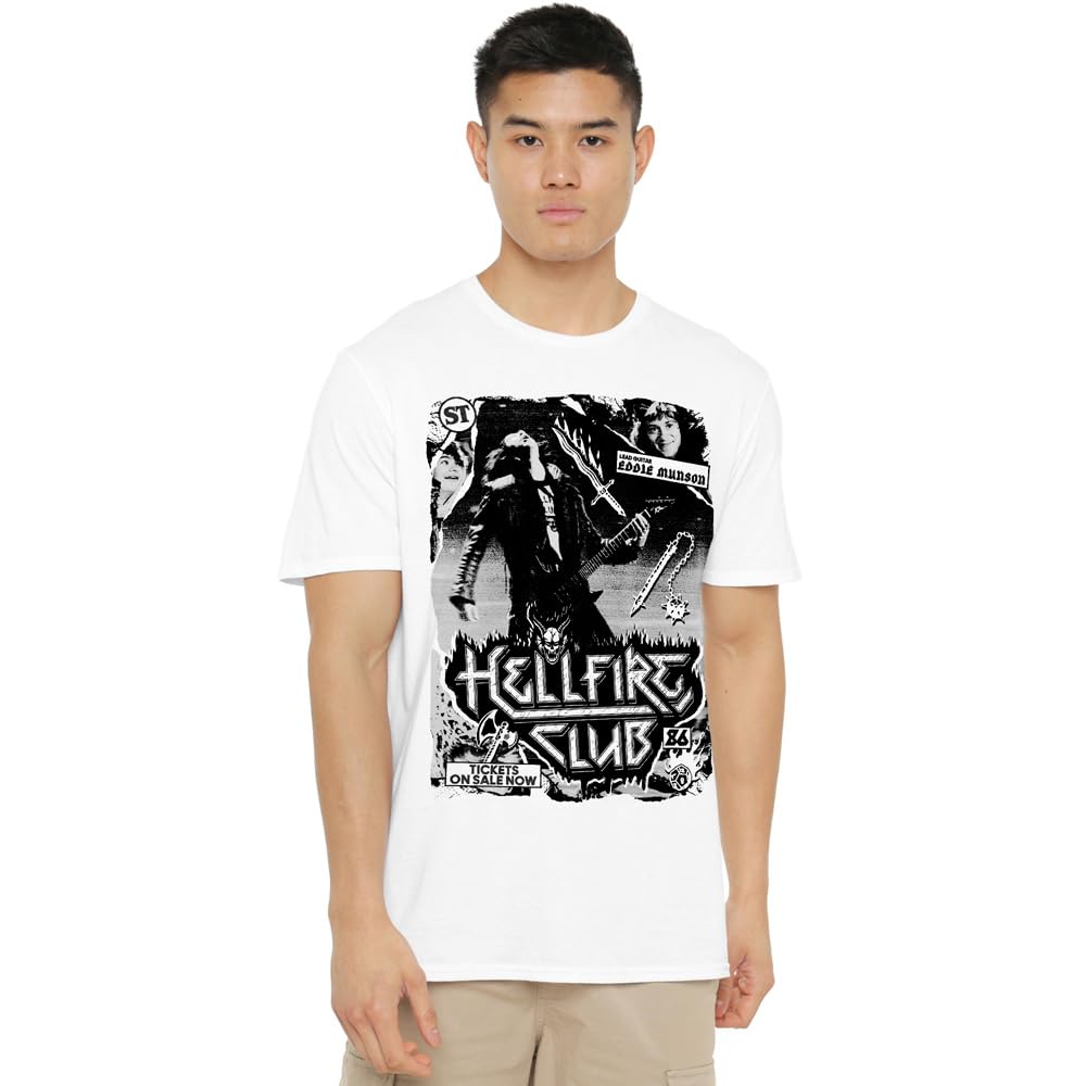 Stranger Things Hellfire Club Poster Unisex T Shirt, White, XX-Large
