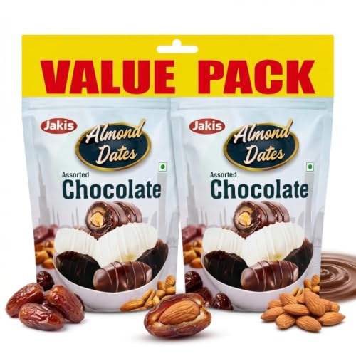 Jakis Date Chocolate 400g Assorted | Value Pack of 2 | Premium Chocolate Covered Dates | Perfect for Sharing Gifting & Snacking