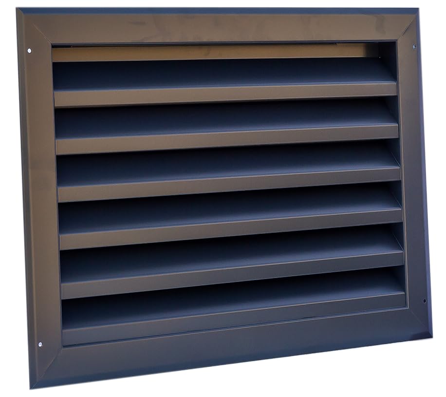 JOIMA - Rejilla de Ventilación de Aluminio. Lamas Fijas en Forma de ' Z '. Modelo TORRALBA. 50 CM ANCHO x 30 CM ALTO (Medidas Interiores)