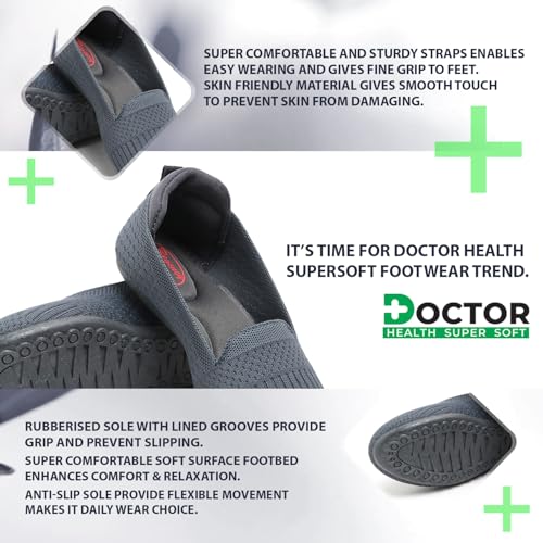 Image of DOCTOR HEALTH SUPER SOFT Women's Memory Foam Walking & Running Shoes | Lightweight Slip-On Sneakers for Gym, Training, Casual & Everyday Use | Flexible, Soft Cushion Athletics for Ladies & Girls