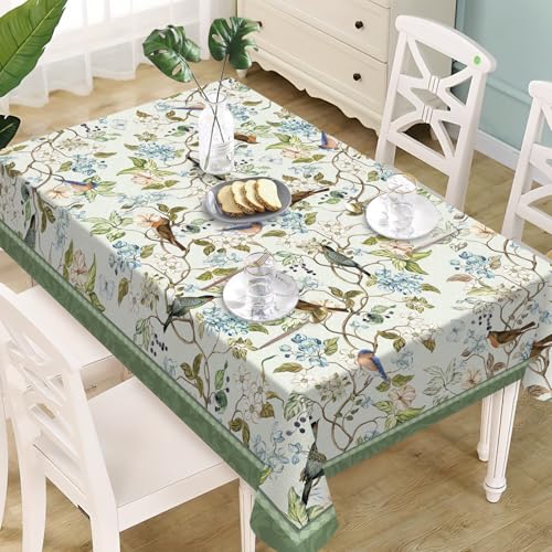 Livcoz Vintage Floral Birds Green Rectangle...