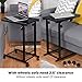 Tangkula Rolling Height Adjustable C Table, Mobile End Table with Detachable Wheels, Side Basket and Bottom Mesh Storage, Space-Saving Slide Under Sofa Table for Living Room Bedroom