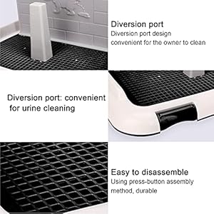 Pet Dog Toilet Litter Box, Portable Indoor Puppy Training Toilet Tray Cat Potty Fence Dog Scheduled Urination Potty Tray(Black)