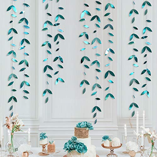 PinkBlume 52 Ft Dark Green Leaf Garland, Emerald...
