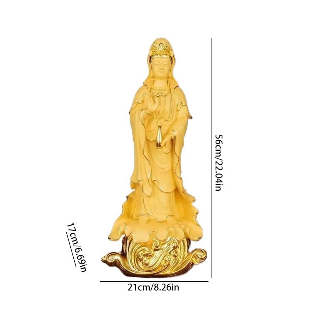 Posąg Buddy do wewnątrz gospodarstwa domowego zakotwiczony złoty Budda Rzemiosło dekoracyjne biuro przedpokój wejście Zen Guanyin Bodhisattwa Statua Buddy Ozdoby Medytująca Statua Buddy Figurka Rzeźba