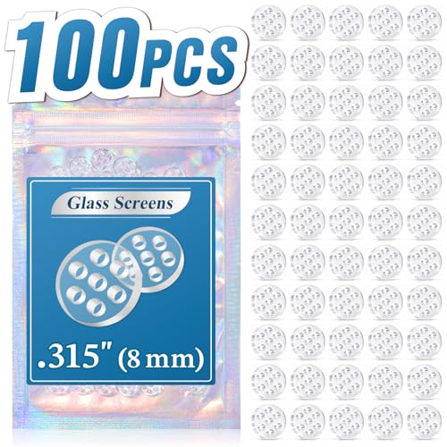 Glass Screens 100Pcs 8mm Filter with Honeycomb Holes