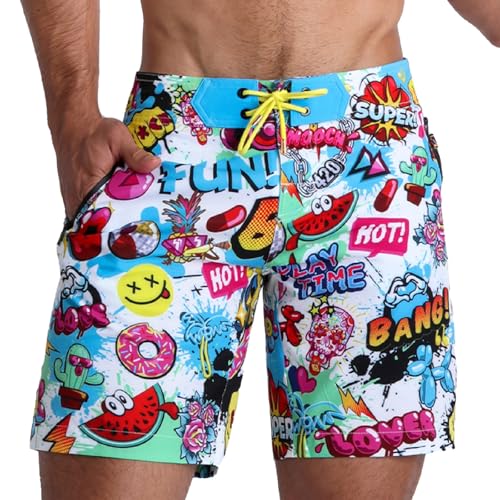 Bang Men's Swimwear - Flex Boardshorts - Ajdustable Fit Long Above-Knee Cut Stretch Quick Dry Surf