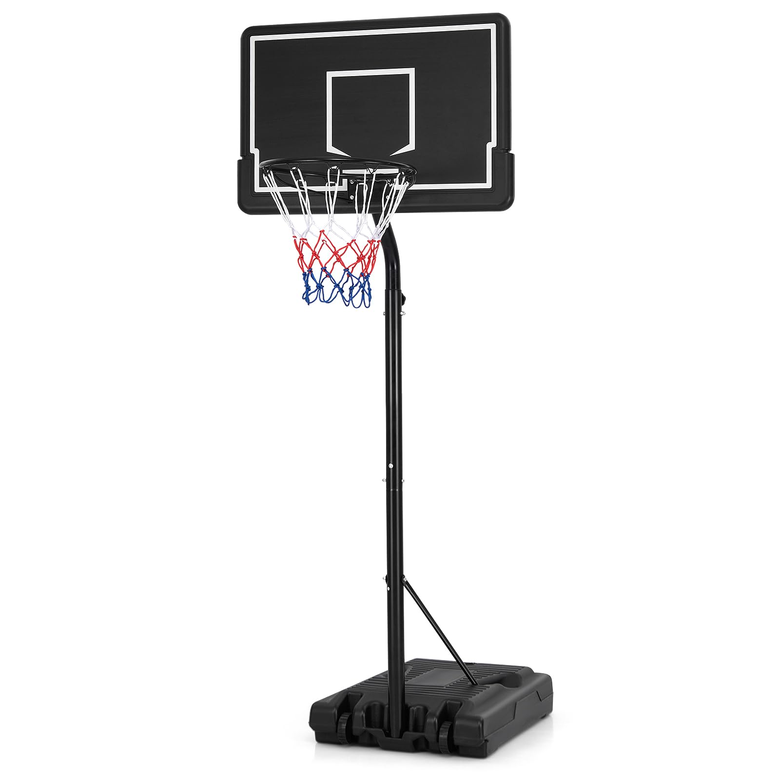 GOPLUS Panier de Basket Mobile, Hauteur Réglable (270-320CM) avec Base Remplissable, Panneau en PC Incassable, Panier de Basket Portable Intérieur/Extérieur & Système de But pour Enfants/Jeunes