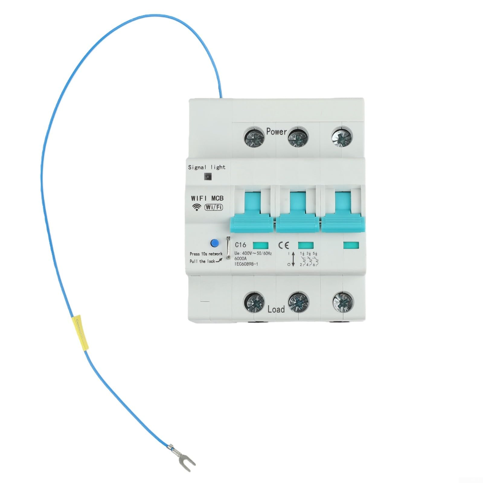 For per tuya Smart Interruttore 3P 16A con telecomando Wi-Fi e timer, protezione da sovraccarico e cortocircuito, monitoraggio in tempo reale per corrente tensione potenza, riaccensione automatica