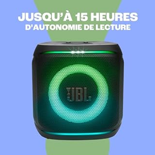 JBL Partybox Encore 2, Enceinte Bluetooth sans fil avec micro sans fil, 15 h d’autonomie, résistante aux éclaboussures IPX4, Son JBL Pro avec IA Sound Boost et connexion multi-enceintes Auracast, noir