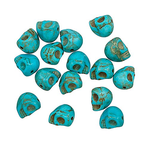 gothique en forme de tête de mort Perles synthétiques Turquoise 10 x 8 mm Pk16