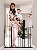 Regalo Easy Step 49-Inch Extra Wide Baby Gate, Includes 4-Inch and 12-Inch Extension Kit, 4 Pack of Pressure Mount Kit and 4 Pack of Wall Mount Kit, Black