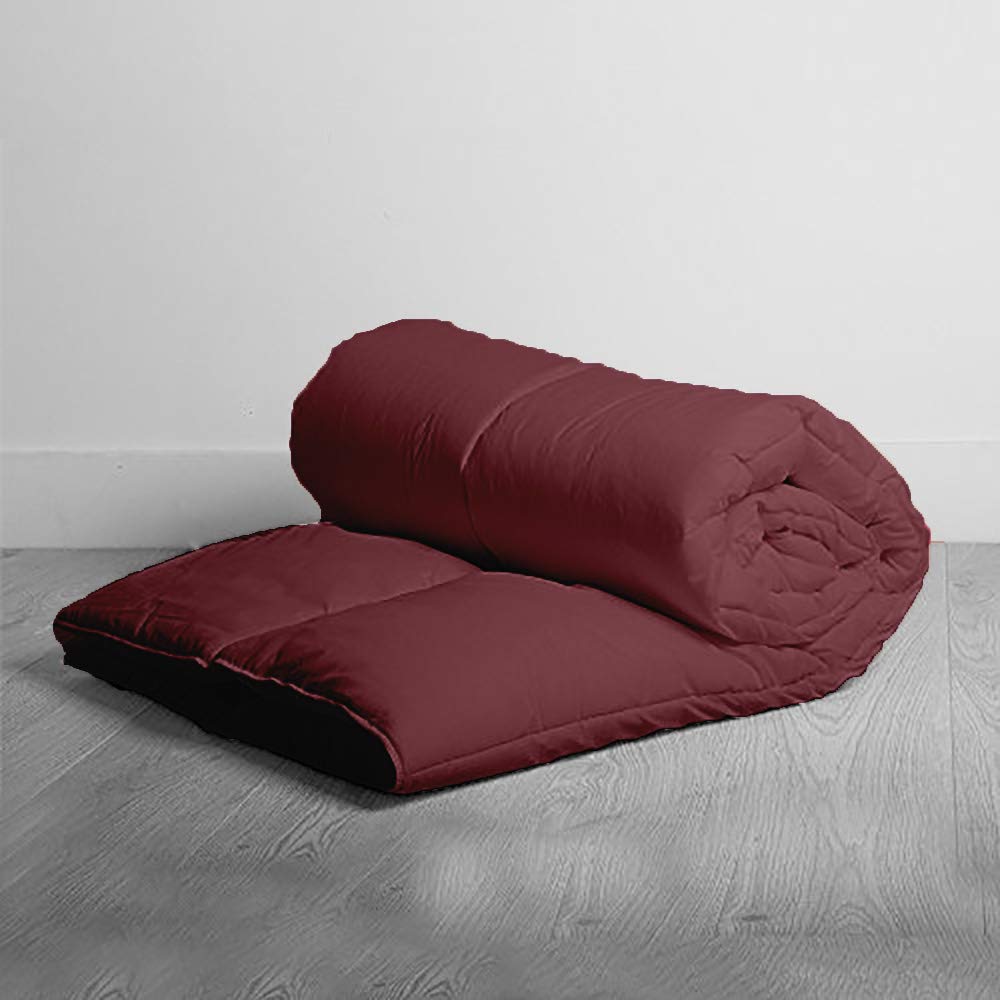 BedDecor 200 GSM Down Alternative Super Soft Premium Quality Microfiber Filling Comforter 600TC Solid 100% Egyptian Cotton (Wine,Queen)