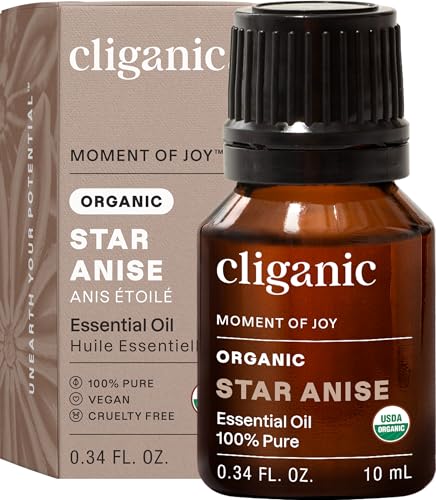 Image of Cliganic Organic Star Anise Essential Oil, 100% Pure Natural for Aromatherapy | Non-GMO Verified