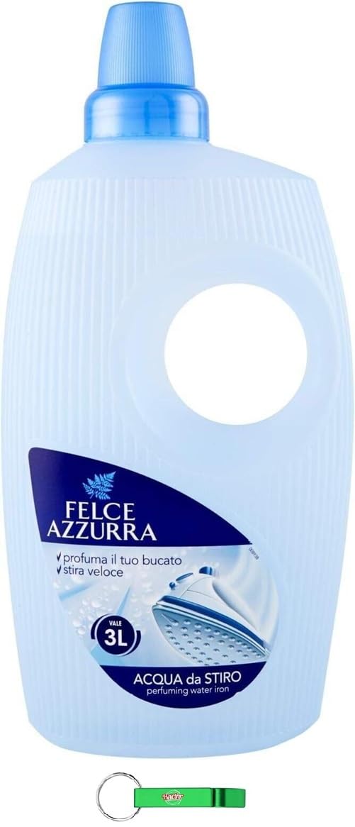 12 X Felce Azzurra Acqua Profumata per Ferro da Stiro, acqua profumata per ferro da stiro 1000 ml + portachiavi Beni Culinari