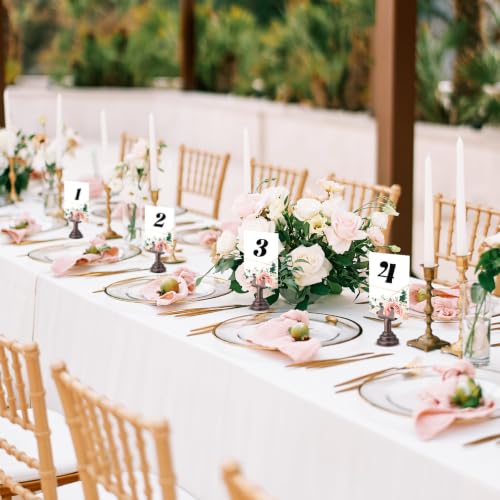 Image of 24 Pcs Red Bronze Metal Table Number Holders 1.8 Inch Mini Wedding Place Card Holders Bulk Harp Clip Table Sign Stands Card Holder for Memo Notes Menu Wedding Restaurant Birthday Decor