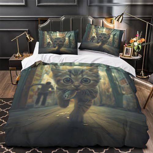 Housse de couette ultra douce microfibre pour lit double 200x200 cm