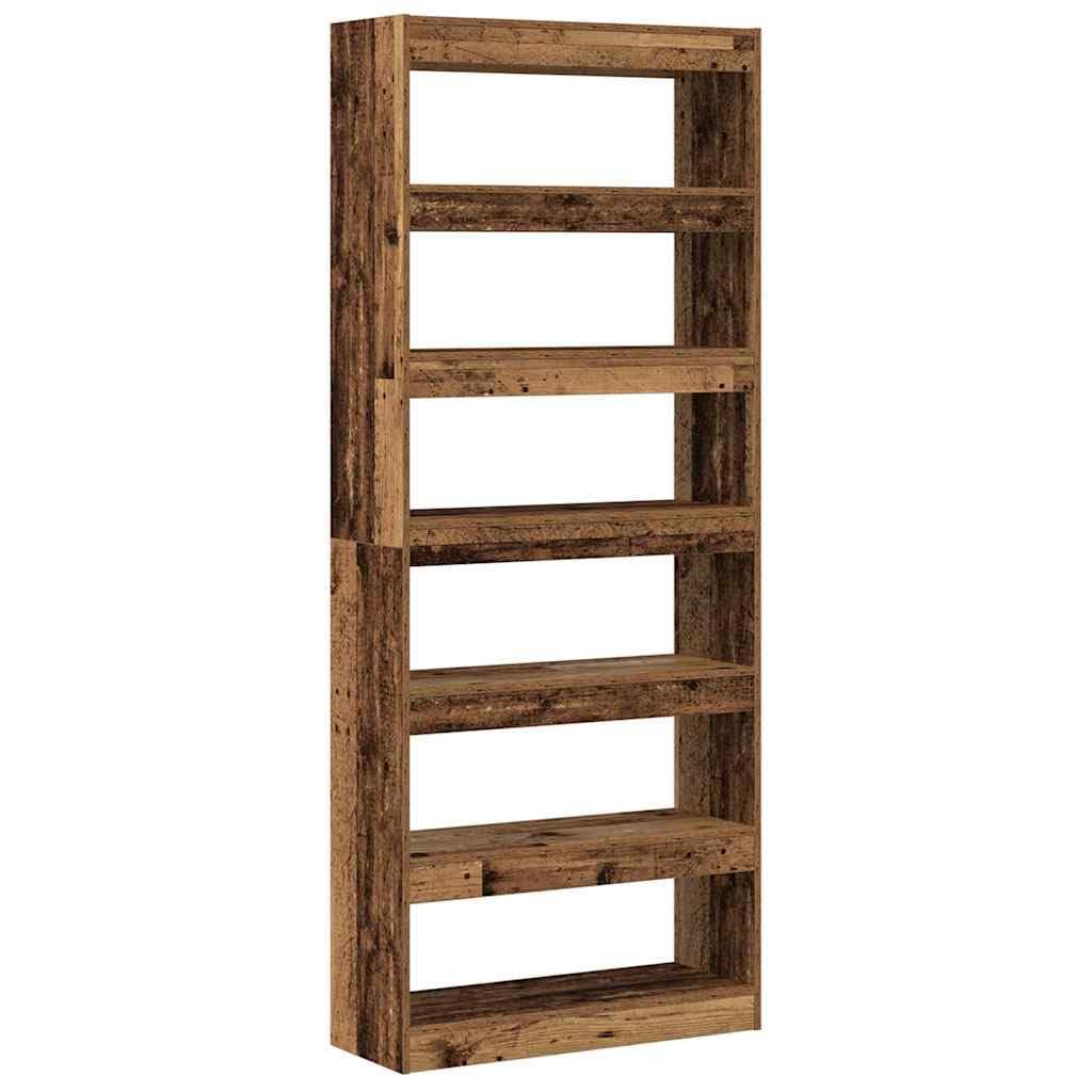 Hothingwell Bibliotheque Bois Ingenierie 80 x 30 x 198 cm | Otwarta półka nowoczesny design, przechowywanie salonu, wiele półek, łatwa konserwacja