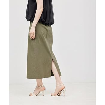 Amazon.co.jp: [ロペ] リネンストレッチポケット付きタイト