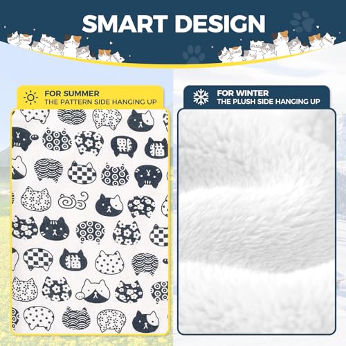 Image of Admaison Cat Hammock for Cage Hanging Reversible 2Pack,Pet Hammock Bed Adjustable,Soft Sleeping Hammock for Cats,Ferret,Puppy,Rabbits,Small Animals (L, CAT)