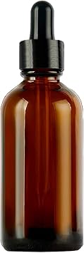 Afracam 100ml Dropper Dropper Bottle with Metal Lid Serum 100 cc Glass Bottle 6 Pieces (Black Lid, Amber/Brown)