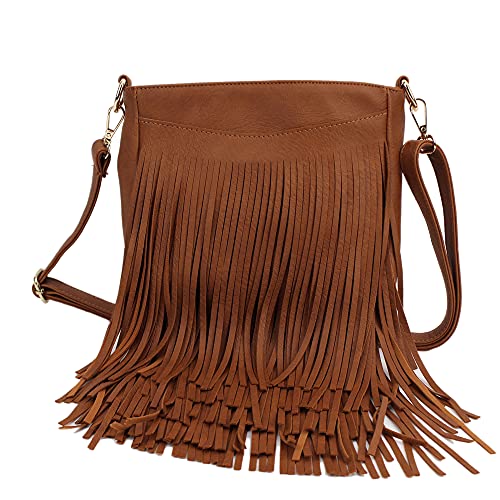 MEGAUK Borsa a tracolla con frange borchie da