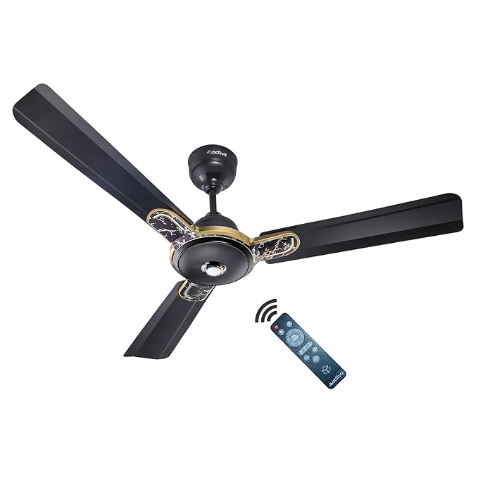 ACTIVA Energia Premium 1200 MM (28 Watts) BLDC Motor Fan With LED Light |Remote| 3 Blade Energy Saving Ceiling Fan With 5 Year Warranty (MARBEL BLACK) at Rs. 2799