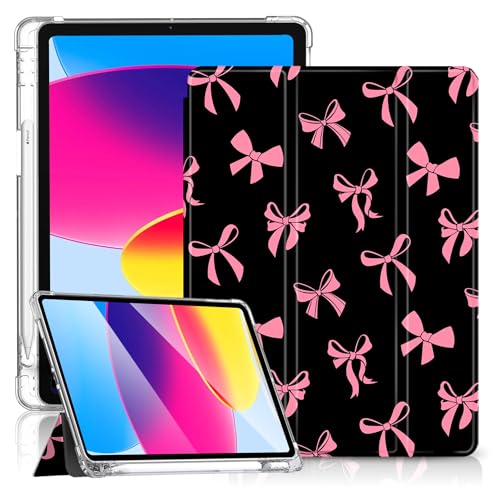 Coque iPad 10e génération pour les cours et le bureau avec son style nœud rose