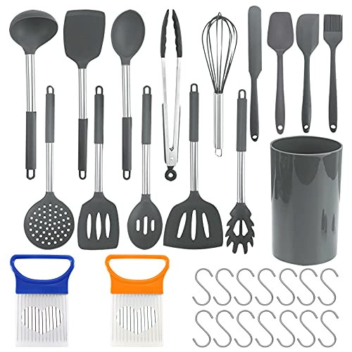 Utensilios De Cocina De Silicona XINGGANG Utensilios de Cocina de Silicona, 31 Piezas con Antiadherente, Resistentes al Calor Juego de Utensilios de Cocina...